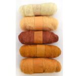 FELTING FIBRE WOOL 5 X ASSTD CREAMS